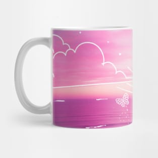 Fantasy Purple Sunset Cute Doodle Aesthetic Mug